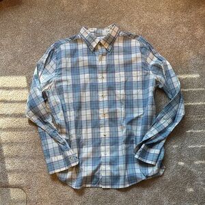 Southern Tide Blue and White Plaid Casual Shirt